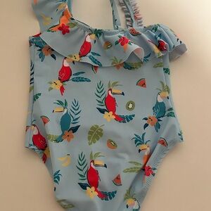 Zara Tropical Print Kids Swimwear 12-24 months toddler girl swimsuit one piece